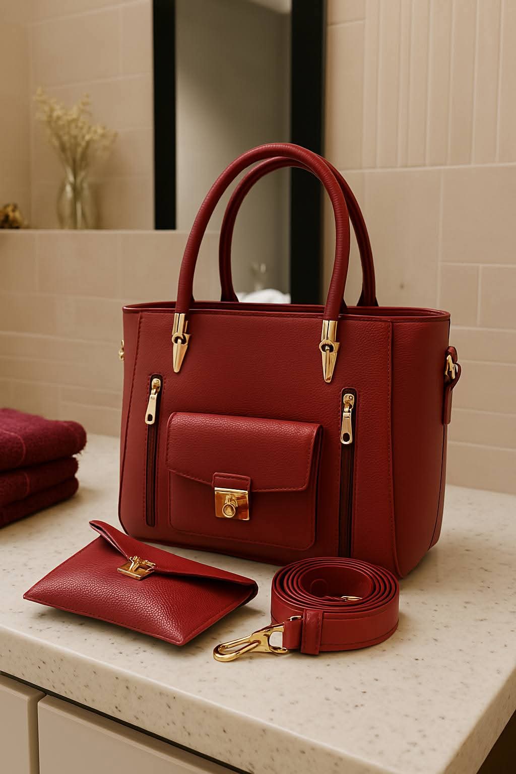 Borsa Carry Bag – Premium Ladies Handbag with Matching Wallet | Stylish Women Tote Bag