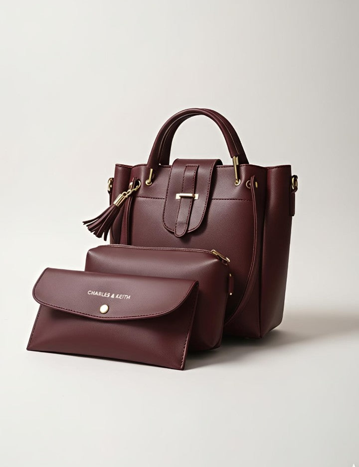 Sacchetto 3 Pcs Ladies Handbag Set – Premium Tote, Crossbody & Wallet for Women